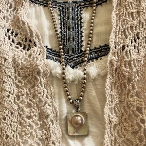 Vintage Silver Bead Shell/Pearl Necklace